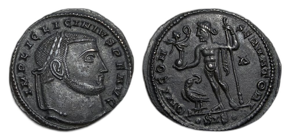 Licinius I follis, both sides